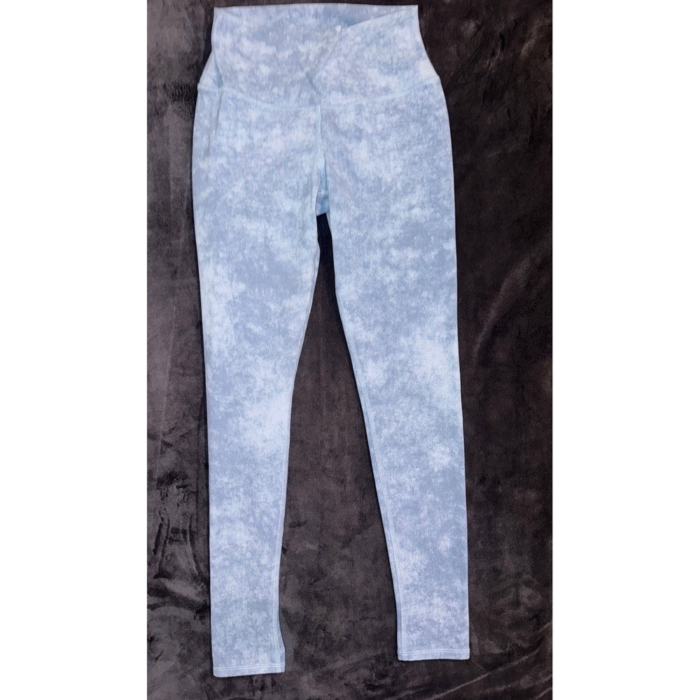 Alo Yoga Womens High-Waist Alosoft Crossover Leggings Blue Acid Wash Size S(508)